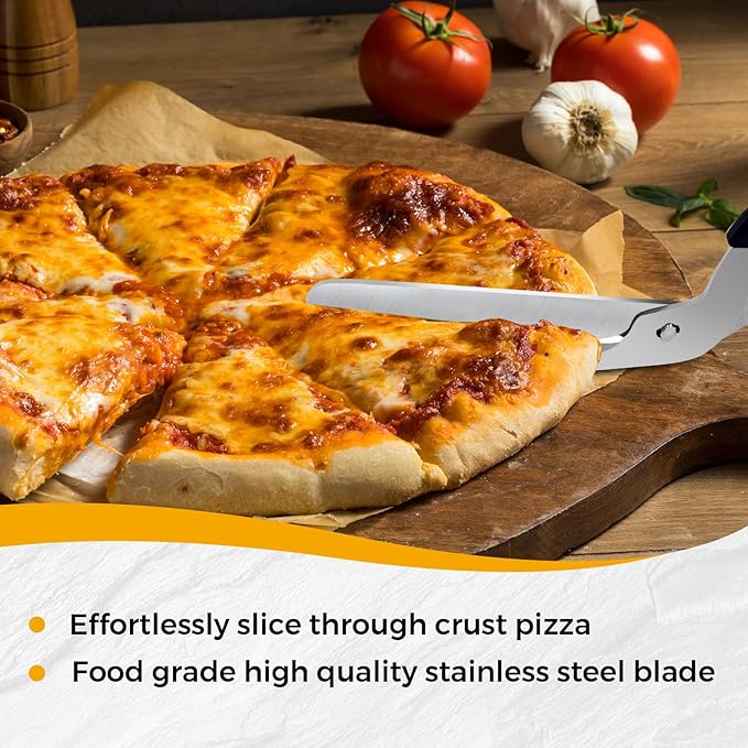 Detachable Pizza Scissors Pizza Cutter with Sharp Stainless Steel Blade and Ergonomic Soft Grip Black&Red