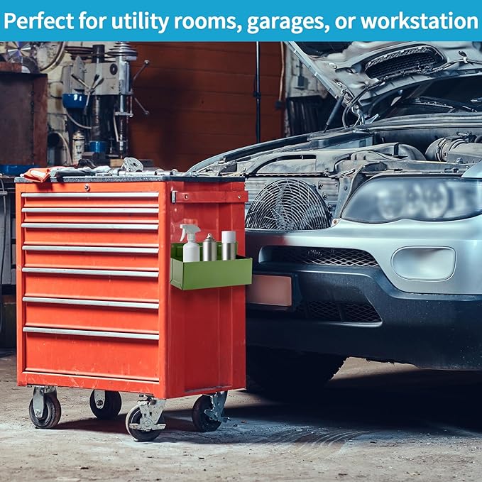 Magnetic Aerosol Spray Can Holder, Magnet Toolbox Bottle Holder, Tool Box Storage Rack for Garage and Home, Craft Workspace, Mechanic Paint Bottle Can Organizer, Green, 3"x8.3"