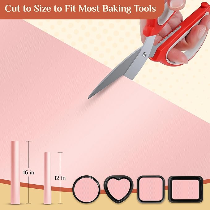 Silicone Baking Mat, 12 IN x 6 FT Free Cutting Baking Sheet, Non-Stick Reusable Dough & Pastry Mat, Non-Slip Silicone Mat Roll for Air Fryer Liner, Freeze Dryer, Oven Baking Pan, Kitchen Counter