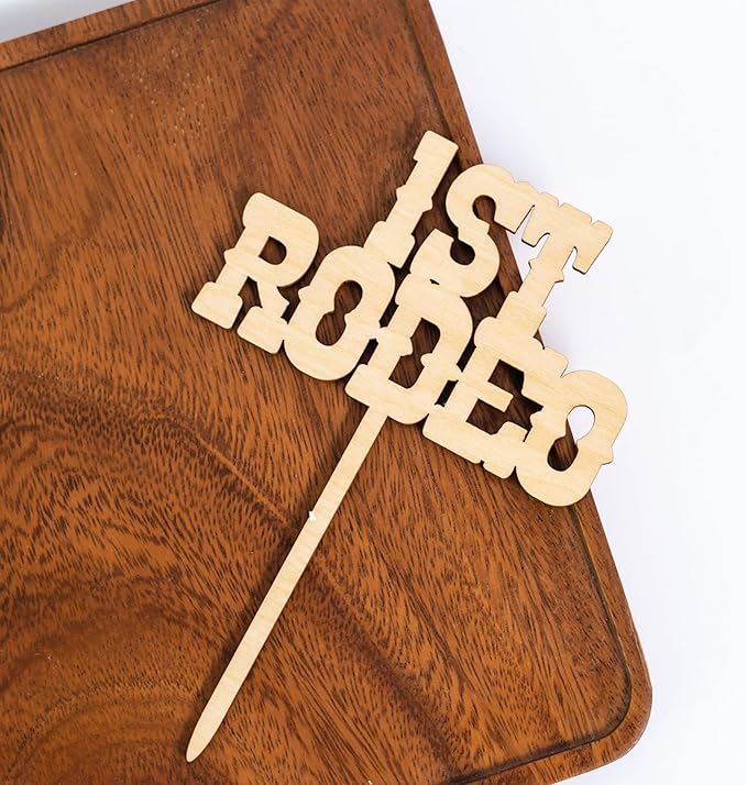 1st Rodeo Cake Topper - Western Theme First Birthday Cake Decoration, Suitable for Baby Shower Favors, Anniversary or Photo Booth Props