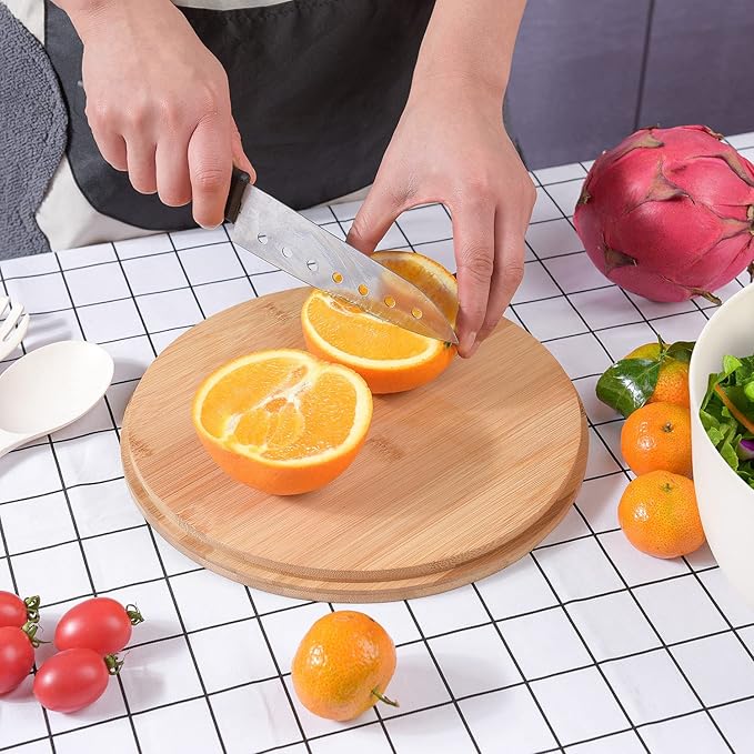 Bamboo Fiber Salad Bowl with Servers Set Large 9.8inches Nature Bamboo Mixing Bowl with Servers with Lid Spoon and Fork for Fruits,Salads and Vegetables