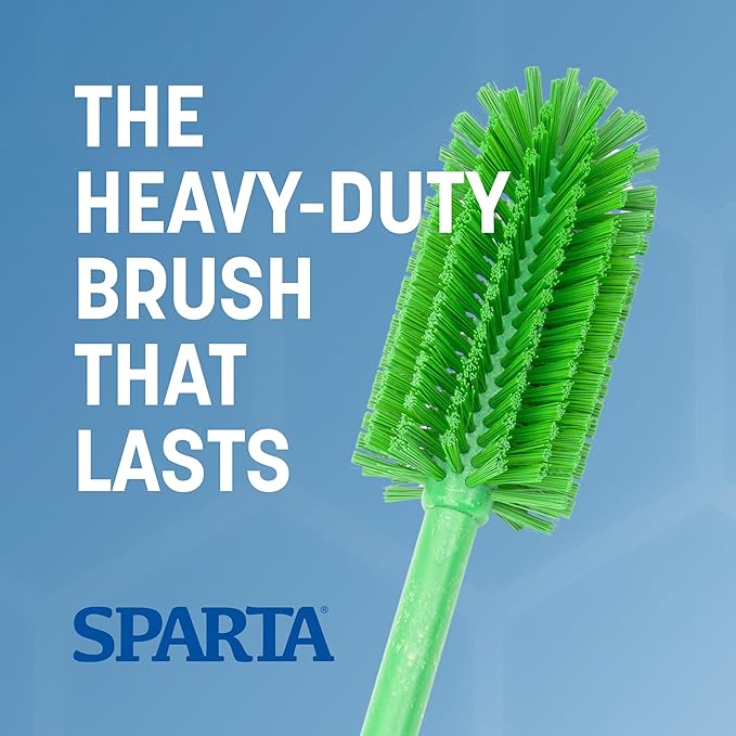 SPARTA Scrub Brush Bottle Brush, Dishwasher Safe Brush with Hanging Hole for Cleaning, Plastic, 16 Inches, Lime