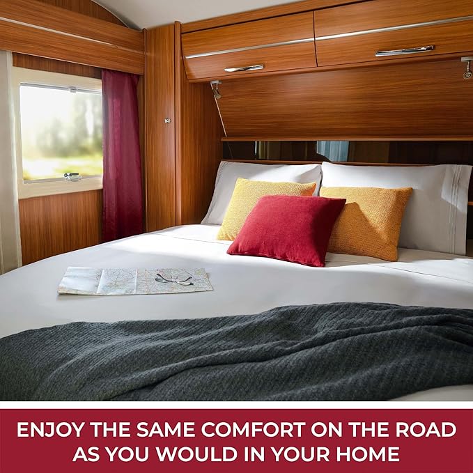 Mellanni RV Short Queen Sheets - 4 PC Iconic Collection Bedding - Hotel Luxury, Extra Soft, Cooling Bed Sheets - Deep Pocket up to 10 inch (RV/Short Queen, Brick Red)