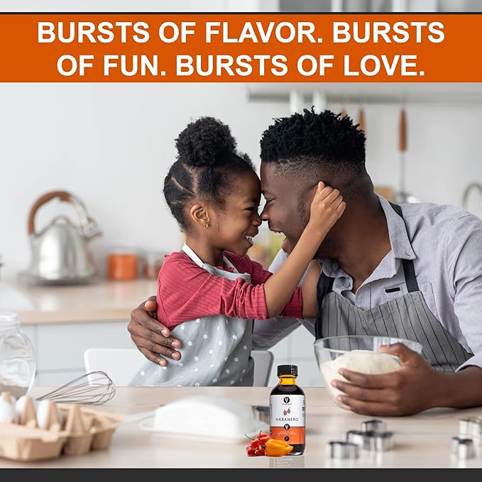 Dolce Flav Natural Habanero Extract (Oil-Soluble) 8 oz – Kosher, Sugar-Free, Concentrated Spicy Habanero Flavoring for Savory Dishes, Sauces & Confections, Includes Measured Dropper