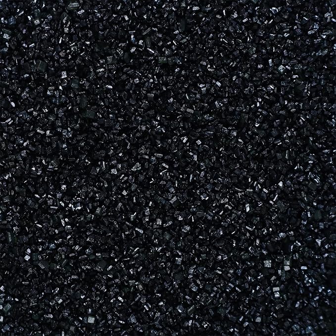 Sanding Sugar Black Edible Sugar Sprinkles Sanding Sugar for Cake Decorating, Sparkling Edible Crystal Candy for Wedding Party Baking Cupcake Cookie Ice Cream Decoration Supplies - 5.3 oz