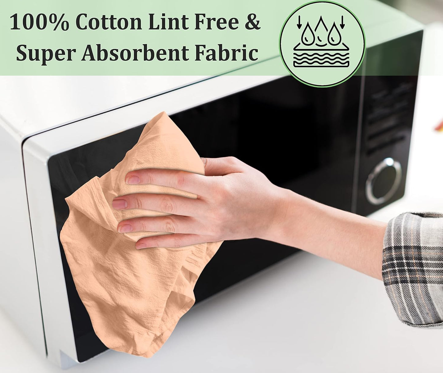 RUVANTI Flour Sack Towels 12 Pack 28 x 28 Inches, Ring Spun 100% Cotton Dish Towel, Machine Washable, Absorbent - Flour Sack Kitchen Towels for Drying and Cleaning - Peach