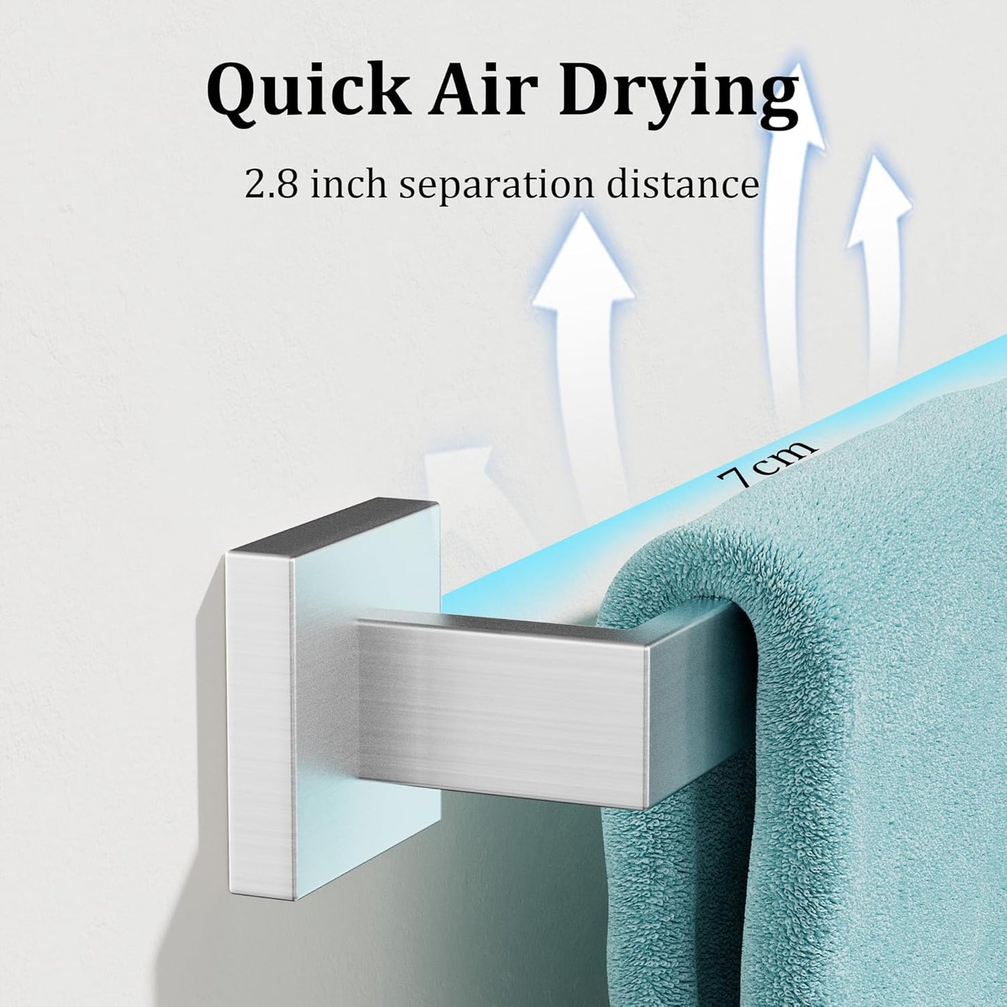 Alise Brushed Nickel Towel Bars,15.75 Inch Towel Holder Towel Racks for Bathroom and Lavatory,SUS304 Stainless Steel Hand Towel Hanger Rail Wall Mount,Useable Length 13.98 Inch Towel Bar, GYT040-LS