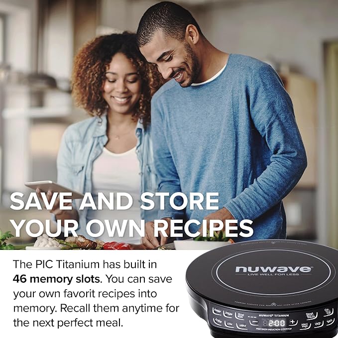 Nuwave Induction Cooktop, Improved Hot Plate with Digital Probe , 106 Temps 100°F-575°F, 3 Watt Settings, Portable Induction Burners for Cooking