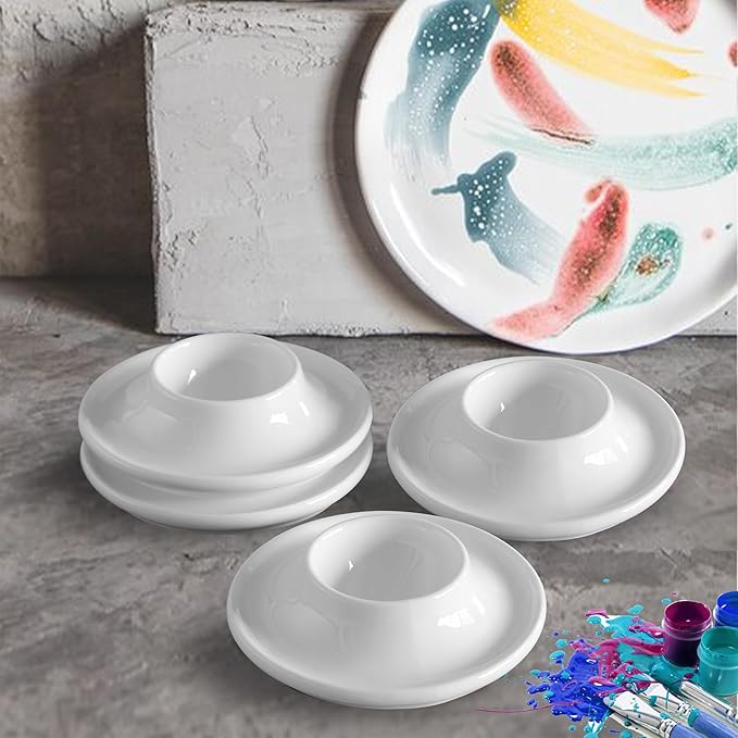 Cinf Ceramic Egg Holder Gift Set of 4 Porcelain Holder Breakfast Boiled Cooking Easy to Clean Childhood Memories Kitchen