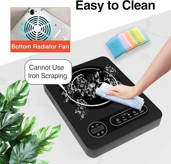 Single Burner Electric Cooktop 1800W - 110V Electric Stove Top Burner Portable Stove with LED Touch Control 10 Power Level, Hot Plate with Child Safety Lock, Timer and Overheat protection