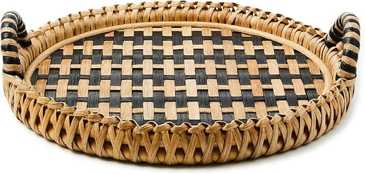 MACKENZIE-CHILDS Lanai Round Serving Tray, Decorative Tray for Food and Home Decor