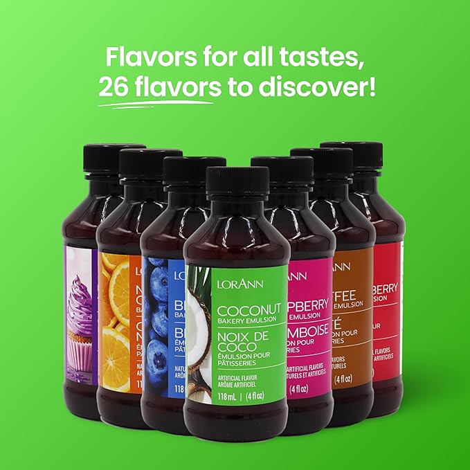 LorAnn Oils Coconut Bakery Emulsion: True Essence, Ideal for Boosting Fruit Tones in Cakes, Cookies & Desserts, Gluten-Free, Keto-Friendly, Extract Substitute Essential for Your Kitchen, 4 Oz