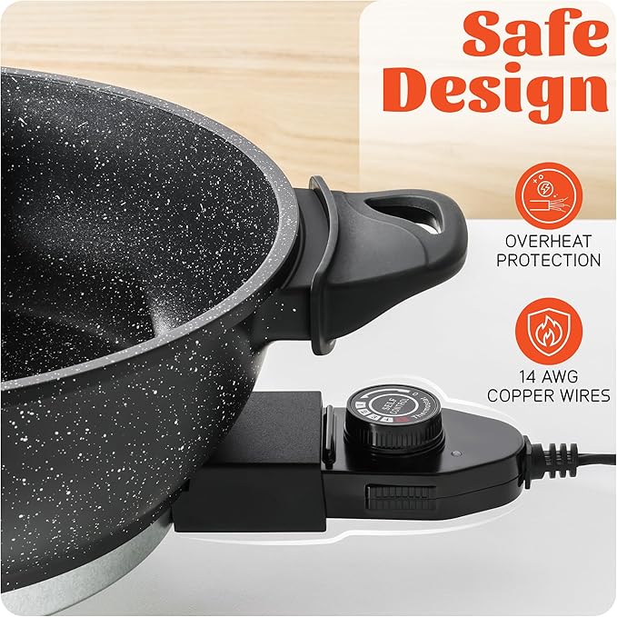 4L Electric Hot Pot with Divider - Dual-Flavor Shabu Shabu Pot with Slow Cooker Function, 1500W, Ideal for Family Meals & Social Gatherings, Black