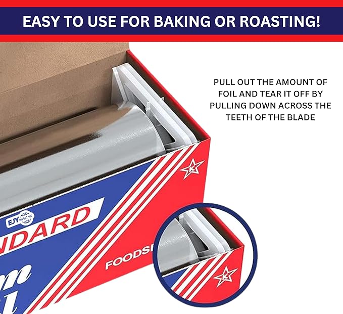 Standard Premium Aluminum Foil | 12”x1000 Feet Long | Industrial Size and Strength | Commercial Grade & Length Foil Wrap for Food Service Industry and Home Use| Strong Silver (1 Pack)