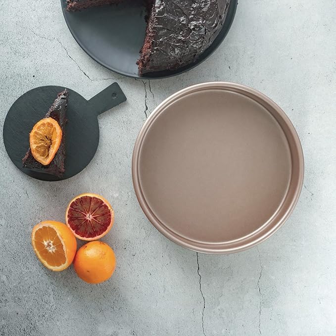 Non Toxic Nonstick 9 inch Round Cake Pans Set of 2 | Quality Non Stick 9 inches Layer Circle Cake Pan 2 inches Deep | Best 9in Baking Pan PFOA, BPA free Nontoxic | 9inch 9inches Cake Pans Set