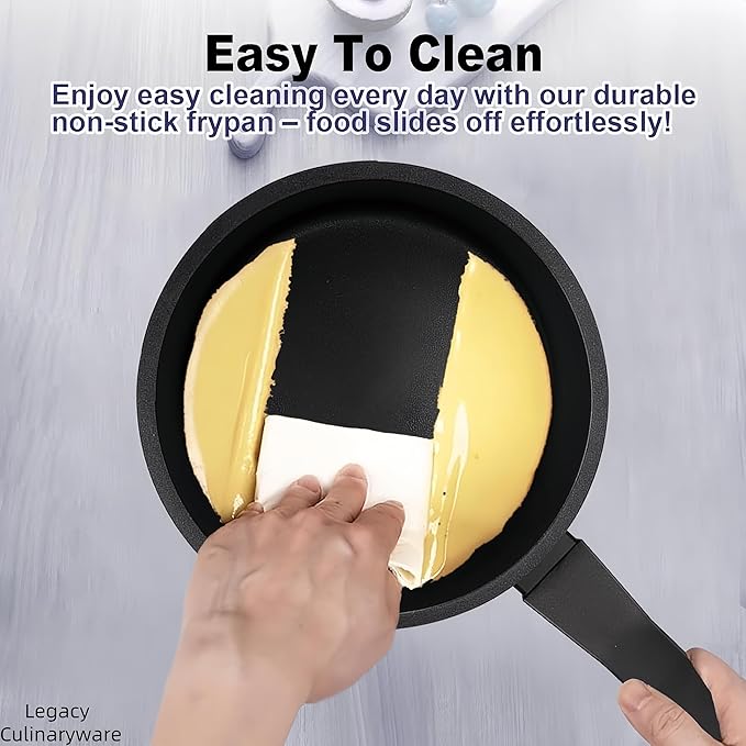 Nonstick Sauce Pan with Lid,2QT small pot, PFOA Free,Kitchen Pots Induction Pot,Black