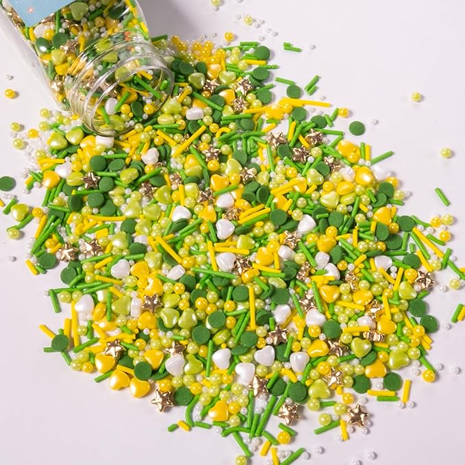 Cobakey Easter Sprinkles for Cookies 4.23 Ounce Spring Sprinkles for Baking Gold Star Edible Heart Perfect for Easter Cake Decorations, Baking, Ice Cream, Cookies, Cupcake Topper