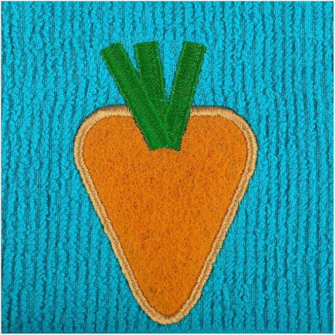 MÜkitchen SCRUBSY 100% Cotton Kitchen Dish Cloth with Built in Scrubber | Various Designs and Super Absorbant (Carrot)