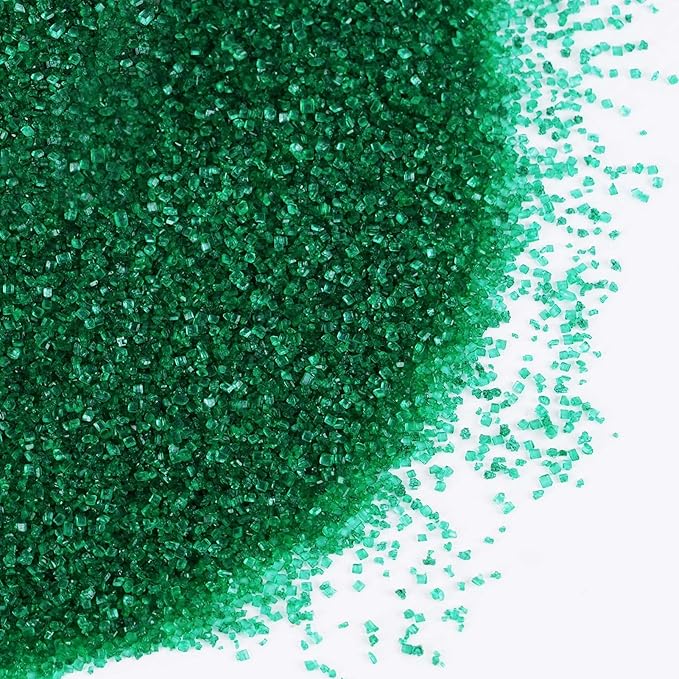 Kasvan Sanding Sugar Sprinkles - Edible Sugar Crystals, Baking Cake Decorations, Ice Cream Toppings cupcake Decorating, Wedding Party Chirstmas Supplies, 85g/3.2oz (Dark Green)