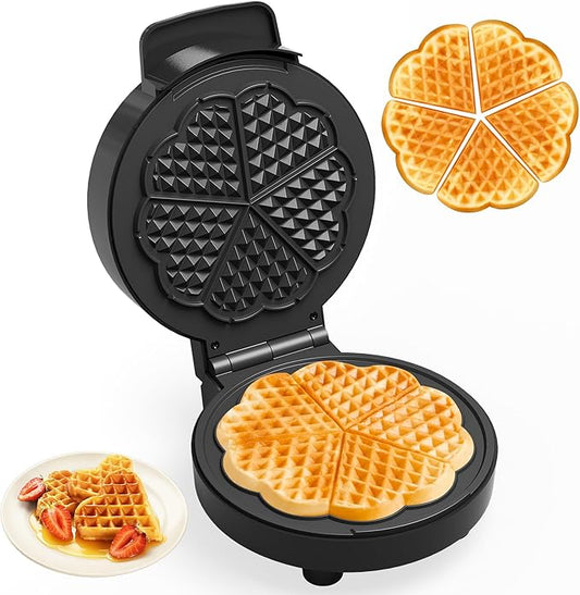 Sunvivi Heart Waffle Maker: 5 Heart Shaped Waffle Iron with Adjustable Temperature Control, Nonstick Waffle Machine with Indicator Light, Easy to Clean,The best gifts Her, Kids and Families