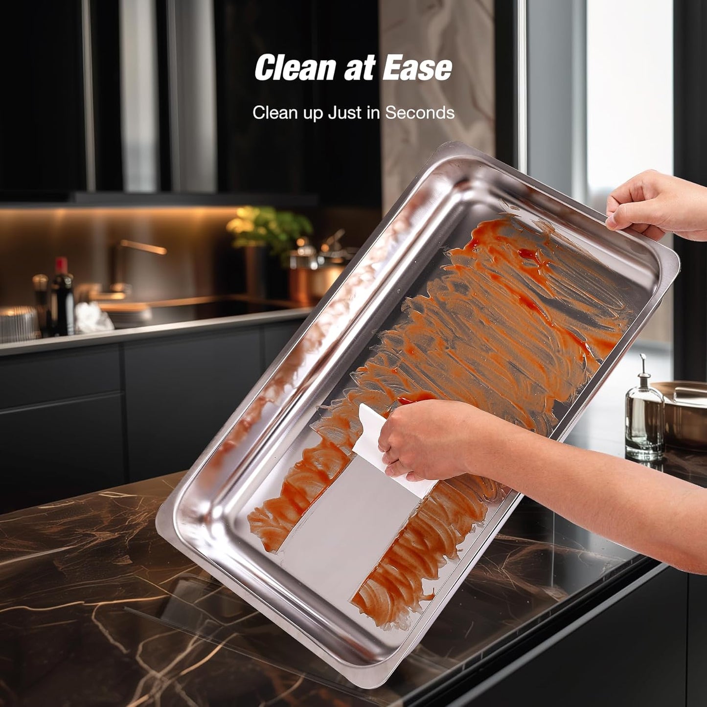 Gold Chafing Dishes for Buffet (9QT, 2 Pack) - Easy Assembly, Food-Grade Stainless Steel Chafers for Catering w/Rolled Edge Design, Foldable Frame, for Party, Banquet (Full Size Food Pan)