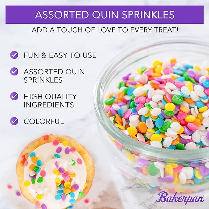 Bakerpan Sprinkles for Cake Decorating - 4 Ounces - Pastel Spring Edible Confetti Sprinkles for Cupcakes, Ice Cream, Cookies, Cakes (Made in USA)