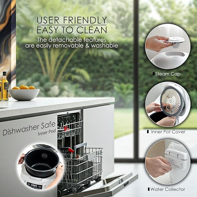 MAGiC COM Rice Cooker, 10 Cup(Uncooked) 20 Cup(Cooked) One Touch Healthy Cooking with 15 Menu Modes, Nonstick Inner Pot, Steamer Basket, Auto Clean, 24 Hour Delay Timer and Auto Keep Warm(White)