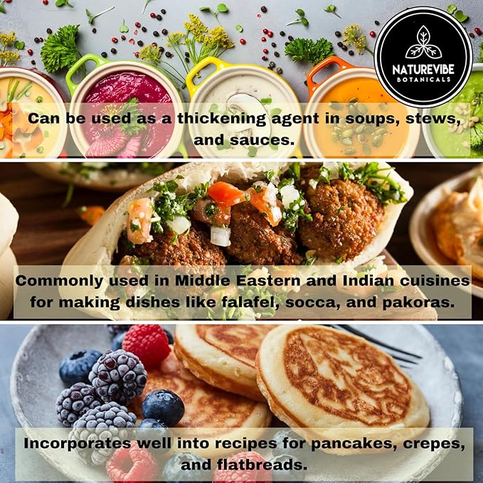 Naturevibe Botanicals Chickpea Flour 5lb Premium Quality | Used for Baking and as Thickener