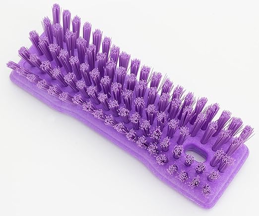 SPARTA Comfort Grip Scrub Brush Hand Brush for Bathroom, Kitchens, Countertop, Plastic, 8 Inches, Purple
