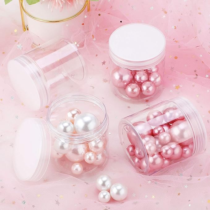 SATINIOR 6 Pack 8 oz Plastic Jars Containers with Lids Wide-mouth Refillable Leakproof Reusable Round Empty Jars for Travel Cosmetic Dry Food Spice Candy Cookie Home Kitchen Organizing (Clear)