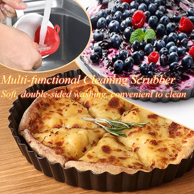 DATANYA Tart Pan 9 Inch Tart Pans Removable Bottom, Non-Stick Quiche Pan Carbon Steel Heavy Duty Pie Pan 9 Inch Tart Pan Loose Bottom, extra high of 1.2 Inches