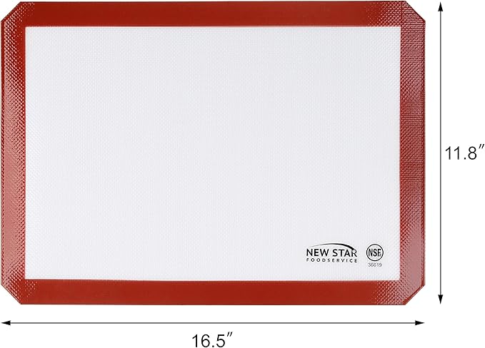 New Star Foodservice 36619 Commercial Grade Silicone Baking Mat Non Stick Pan Liner, 11 x 17 Inch (Half Size)