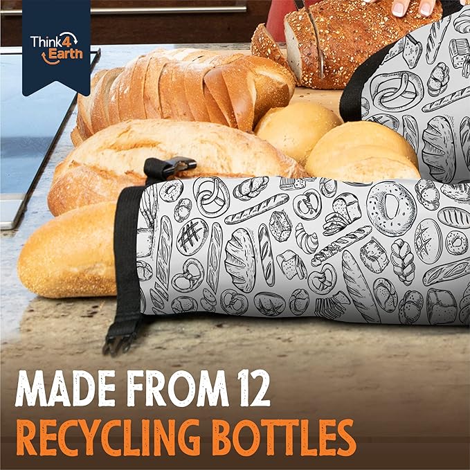 THINK4EARTH® - Large Bread and Baguette Bags (White, Baguette Bag 2 Pack)