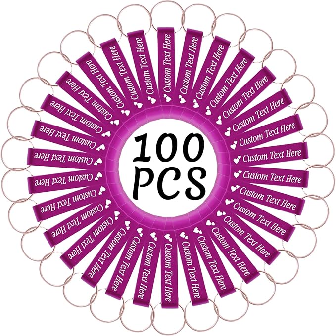 100PCS Personalized Bottle Opener Keychain Bulk Custom Beer Bottle Opener with Logo Text Engraved Wedding Bottle Opener Favors Customized Gifts for Guests Baby Shower Birthday Party-Pink