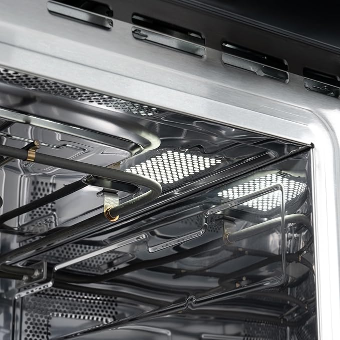 KoolMore Reserve 24 in. 1.6 cu. ft. Built-in Convection Microwave Oven with Air Fryer, 10 Power Levels, Sensor Cooking, Bake, Roast, Broil, Defrost, 1750 Watts, UL Certified in Black Stainless-Steel