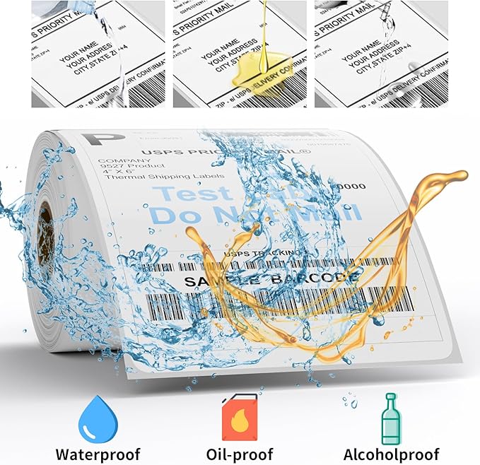 9527 Product 4x6 Blank Direct Thermal Shipping Labels for Zebra 2844 Zp-450 Zp-500 Zp-505,250 Labels/Roll,Total 100 Rolls