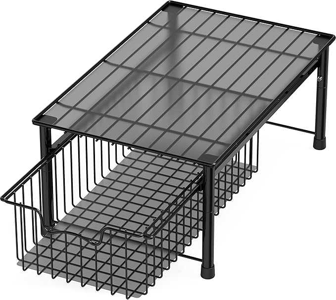 Simple Houseware Stackable Basket Drawer, Black