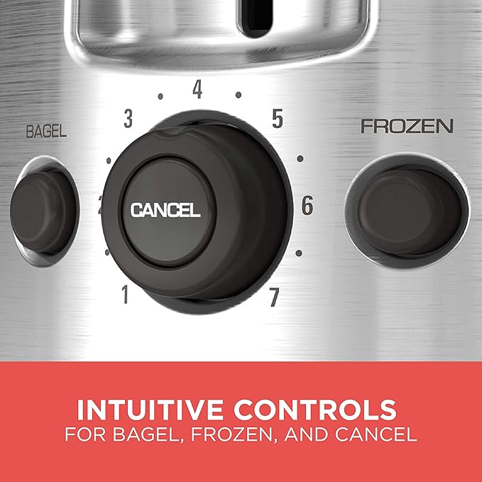 BLACK+DECKER 2-Slice Toaster, TR1278BD, Extra Wide Slots, 7 Shade Settings, 850 Watts, Frozen and Bagel Buttons