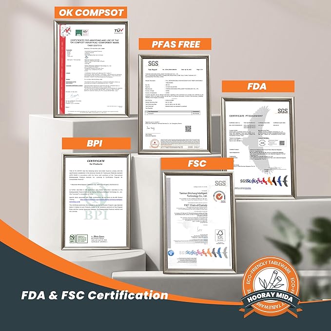 100 Pack 14 Inch Disposable Paper Food Trays for Serving Food, 100% Compostable Heavy-Duty Party Platters, Large Paper Plates for Crawfish Boil Party Supplies, Lobster, Thanksgiving