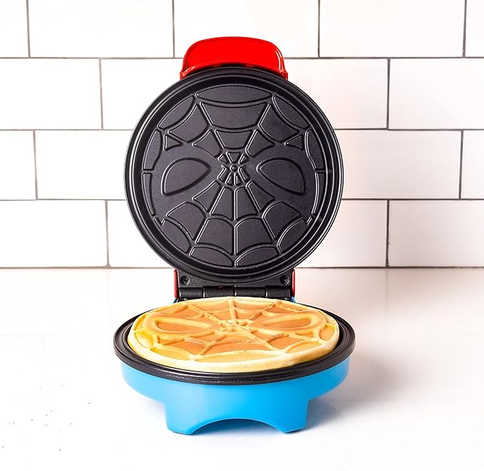 Uncanny Brands Marvel Spiderman Waffle Maker -Spidey's Mask on Your Waffles- Waffle Iron
