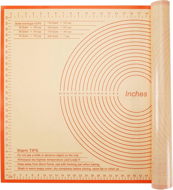 Silicone Pastry Mat 36x24 Inch - Nonstick Baking Mat Perfect for Dough, Pastry, Pie Crust, Fondant, Pasta/Pizza