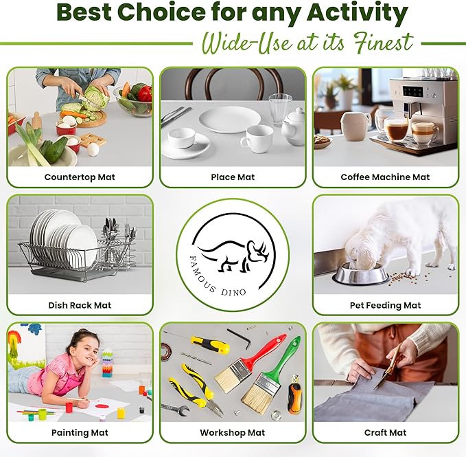 Premium Large Silicone Mat 28" x 20" Silicone Mat Heat Resistant, Kitchen Counter Mat Waterproof for Coffee Machine, Glass Top Stove Cover, Countertop Protector Air Fryer, Baking mat (Light Gray)