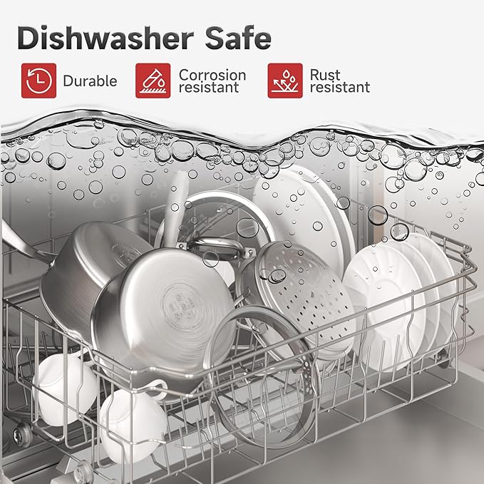 1.5 Quart Stainless Steel Saucepan with Steamer Basket, Tri-ply Full Body, Multipurpose Sauce Pot with Two-Size Drainage Holes Lid, Perfect For Boiling Gravies, Pasta, Noodles