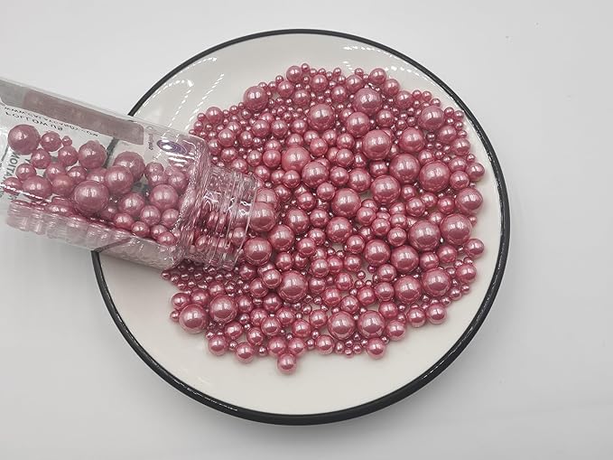 Edible Rose gold Pearls Sugar Sprinkles 120g/4.23 oz, Mix size Candy Pearl for Cake Decorating and Cupcake Toppers, Cookie Decorations Topping, Wedding Shower Party Valentines Halloween Christmas