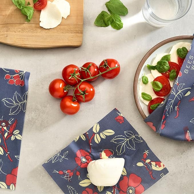 Bee's Wrap Beeswax Wraps for Food - Botanical Bread Wrap - Made in USA Reusable Bread Storage Bags - Organic & Eco-Friendly Alternative to Aluminum Foil, Sourdough Bags & Plastic Wrap