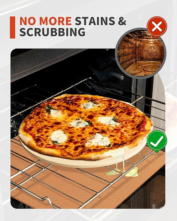 3 Pack Oven Liners for Bottom of Oven, 17x25" Large Heavy Duty Non-Stick Reusable Oven Mat for Electric, Gas, Toaster & Convection Ovens - BPA & PFOA Free, Dishwasher Safe, Kitchen Essentials, Copper