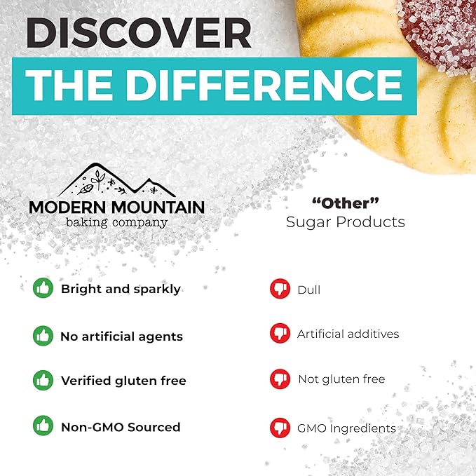 Sparkling Sugar (11oz) White Sparkling Sugar Crystals for Baking, Sanding Sugar, Extra Coarse Grain, Bright White, Maximize Sparkle, Holds Under Heat, Adds a Sweet Crunch, Non-GMO Sourced, Tested and Verified Gluten Free, Premium Quality