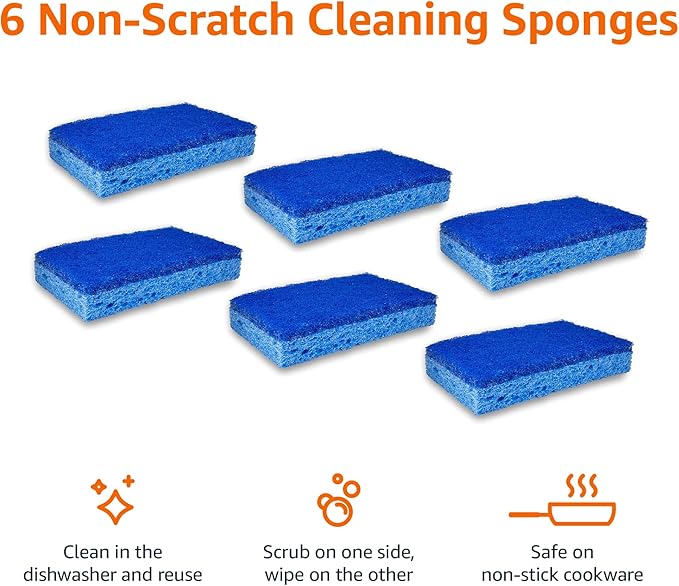 Amazon Basics Non-Scratch Sponges, 6-Pack