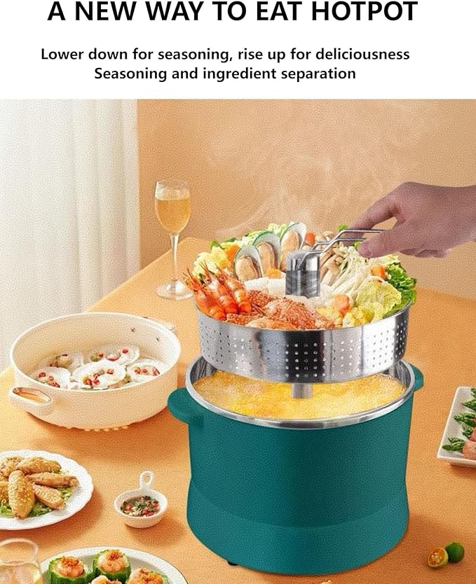 4L Multifunctional Pot, 110v Automatic Lifting Low Sugar Rice Cooker, 900w Manual Lifting Electric Hot Pot. A Steaming/Boiling/Stewing Pot That Can Keep Warm And Timed