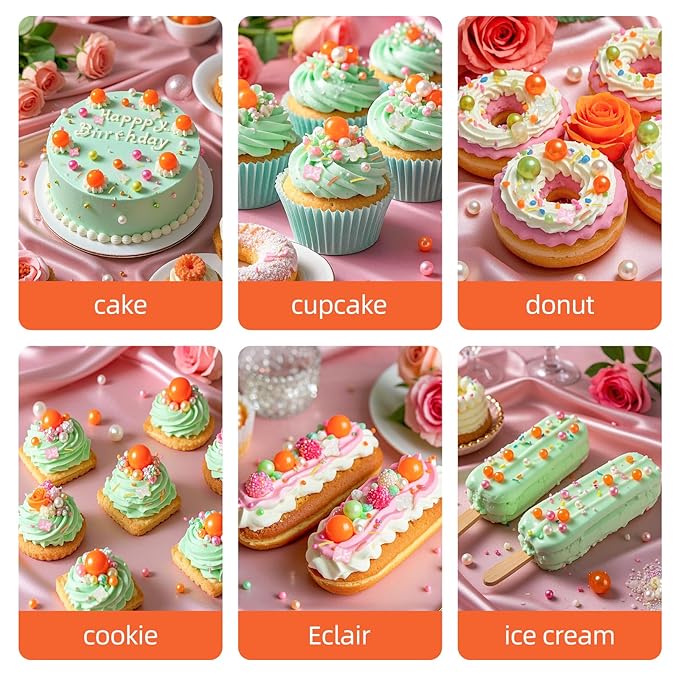 Butterfly Sprinkles,Edible Pearl Sugar Decorating,Colorful Candy Sprinkles Jimmies Mixed,130g/4.58oz,Orange White Pink Edible Cake Decorations,Perfect for Baking,Dessert,Ice Cream,Cookies,Cupcake Toppers,Wedding Party Birthday Supplies